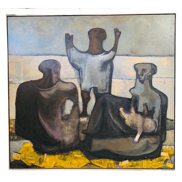 1950s Important Mid-C. Figurative Abstract Expressionist Painting by Morris Broderson, 71” X 77” For Sale In Palm Springs - Image 6 of 6