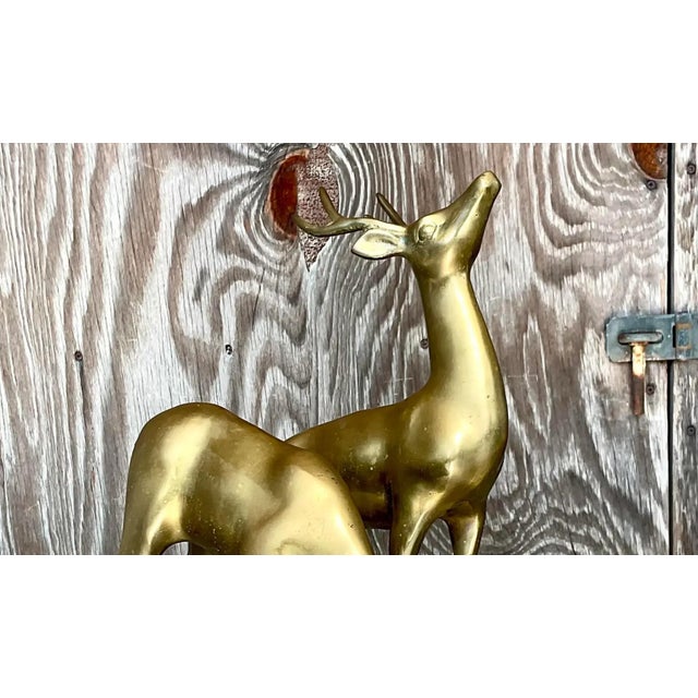 Vintage Regency Brass Deer - a Pair For Sale - Image 12 of 12