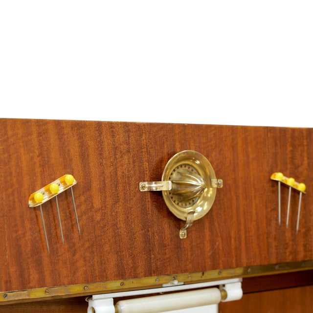 1950s English Walnut Liquor Cabinet Home Dry Bar For Sale - Image 4 of 12