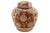 DB7128 Gold Imari six inch lidded ginger jar hand painted in iron red, sienna and goldenrod on a white background with...