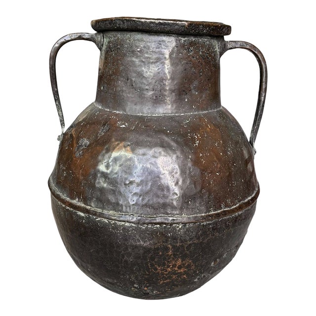 Monumental 19th-Century French Copper Utility Vessel For Sale