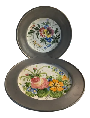 Italian and German Hand-Painted Plates Set/2