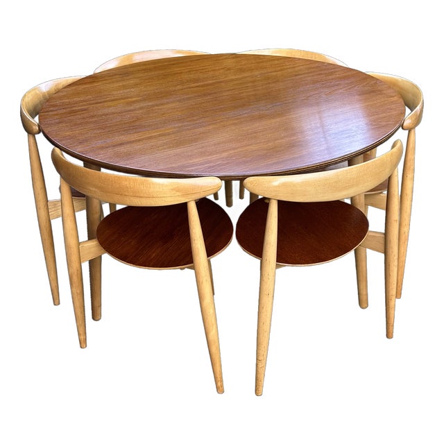 Fh4602 Heart Dining Suite by Hans Wegner for Fritz Hansen, 1964, Set of 7 For Sale