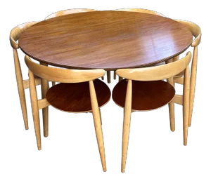Fh4602 Heart Dining Suite by Hans Wegner for Fritz Hansen, 1964, Set of 7