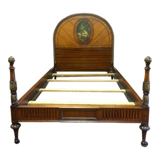 Antique Twin Size Bed, Art Deco Bed For Sale