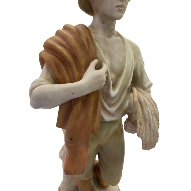 Royal Dux Porcelain Harvest Figurines — A Pair For Sale - Image 9 of 17