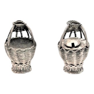 Silver Wire Salt and Pepper Shakers, Set of 2 For Sale