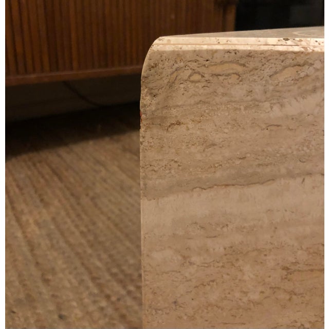 Mid 20th Century Triangle Travertine Coffee Table For Sale In New York - Image 6 of 6