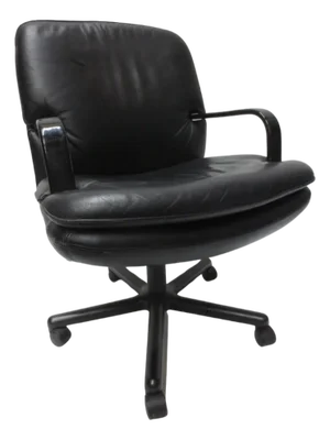 Fraser Contract Mid-Century Executive Chair in Black Leather