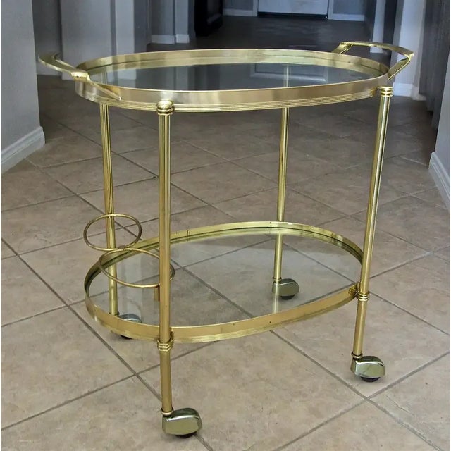 1970s Italian Brass Tea Cart For Sale - Image 13 of 13