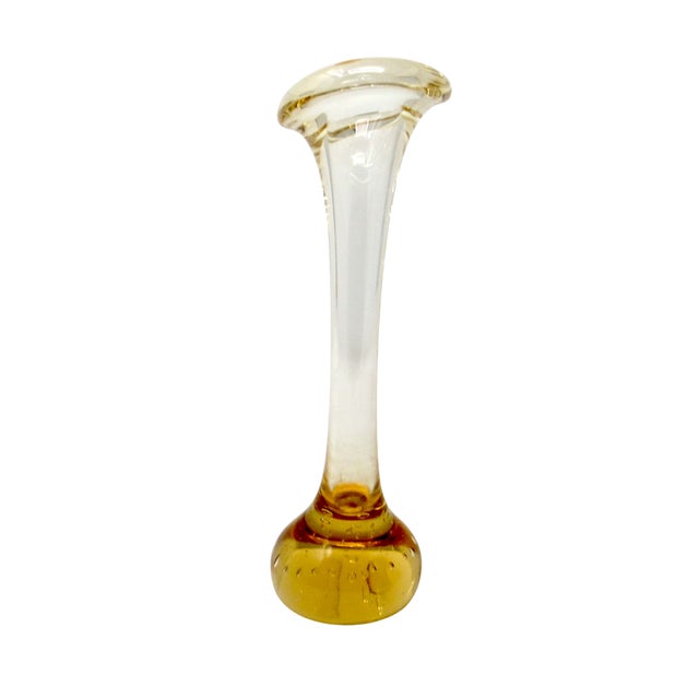 Mid-Century Modern 1960s Aseda Glasbruk Amber Glass "Bone" Vase For Sale - Image 3 of 9