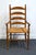 American Ethan Allen Heirloom Nutmeg Maple Colonial Early American Ladderback Dining Arm Chair W. Rush Seat 10-6050a For Sale - Image 3 of 9