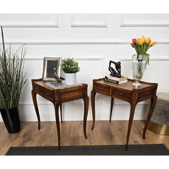 Mid-Century Modern Italian Rustic Wood Nightstands, 1950s, Set of 2 For Sale - Image 6 of 11