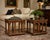 A handsome pair of Drexel Classic Court end tables dating to 1975, showcasing the collection’s distinctive Mediterranean-...