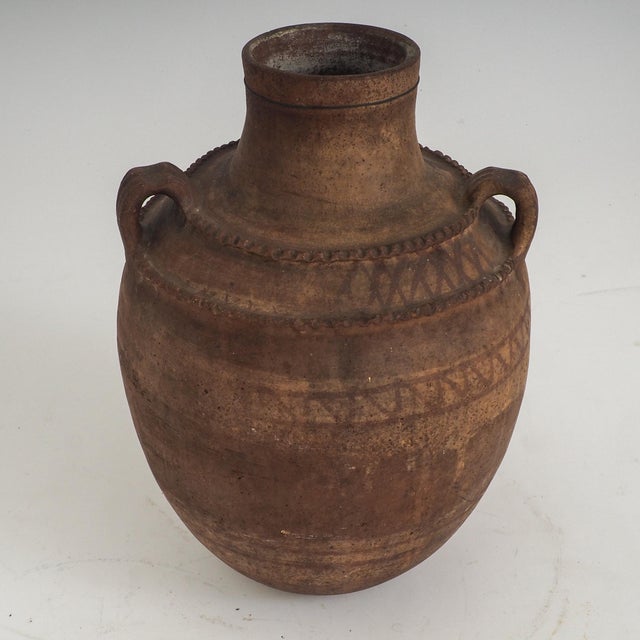 Ceramic Vintage Earthenware Storage Vessel with Incised and Painted Motifs, 1950s For Sale - Image 7 of 11