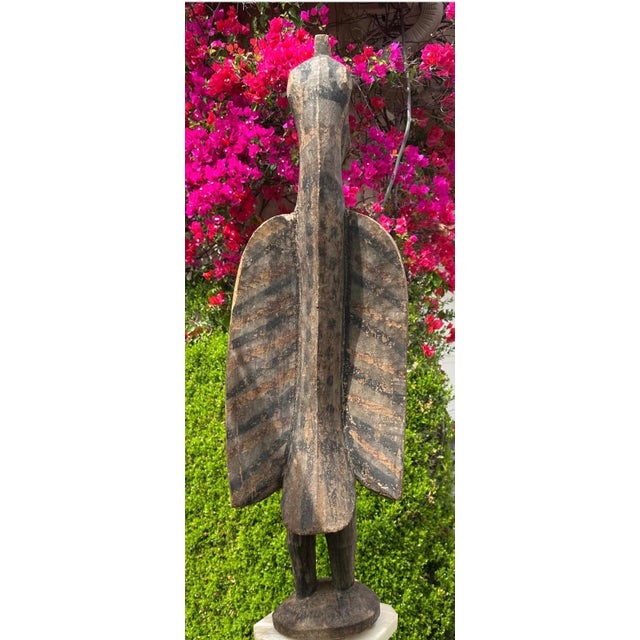Antique Senufo Hornbill Sculpture (Porpianong), Côte D’Ivoire – 40” Tall For Sale - Image 17 of 18