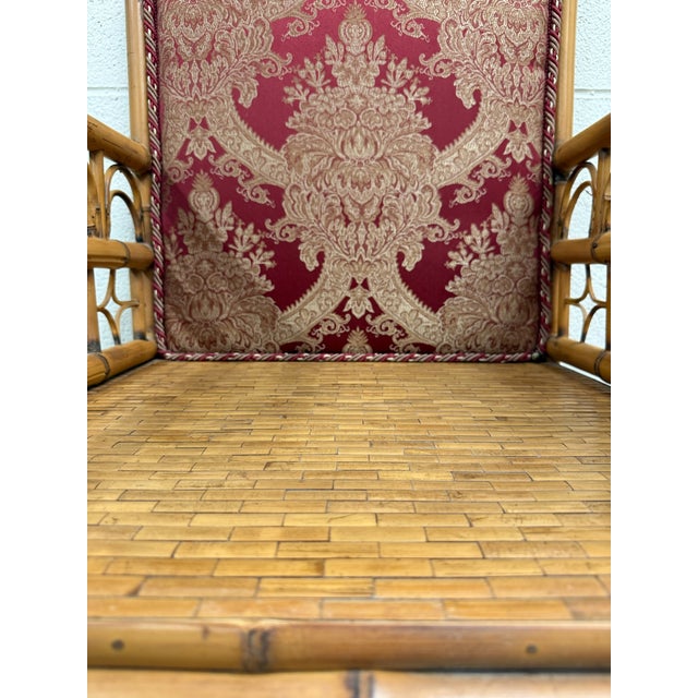 Antique Brighton Pavilion Style Bamboo Lounge Chair Armchair For Sale In Kansas City - Image 6 of 12