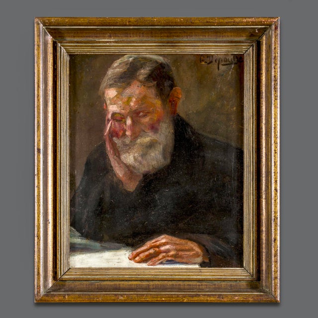 Portrait Composition, 1800s, Oil Painting on Panel, Framed For Sale - Image 14 of 14