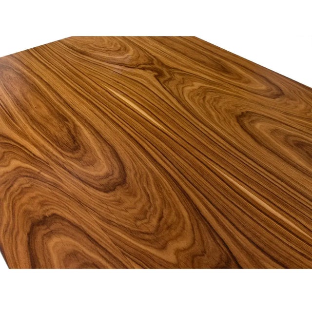 Brown Long and Narrow Modern Minimalist Rosewood Dining Table For Sale - Image 8 of 13