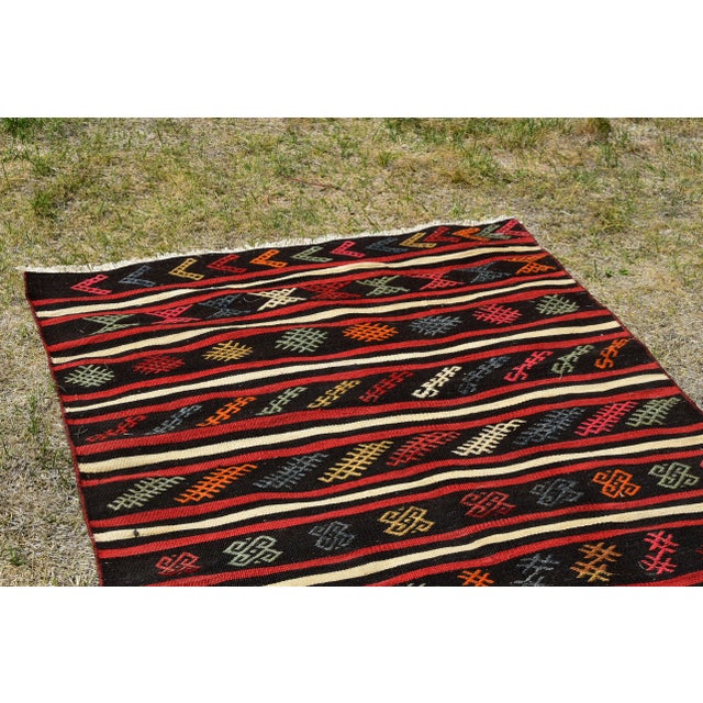 1960s Southwestern Style Turkish Hand Knotted Kilim Runner Rug For Sale - Image 4 of 13