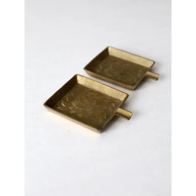 Brass Vintage Brass Ashtray Pair For Sale - Image 8 of 11