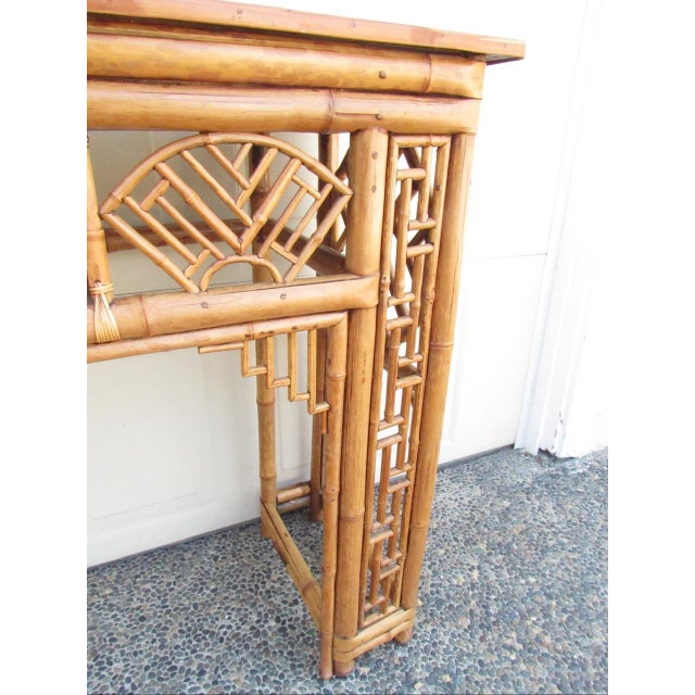 Antique Chinese Chippendale Bamboo Console or Altar Table For Sale - Image 10 of 18