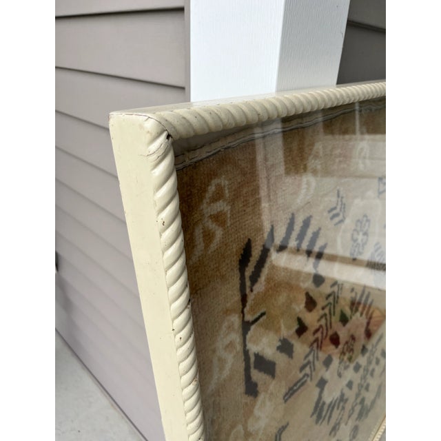 Antique Primitive Framed Persian Bird Rug Textile Shadow Box Artwork Amazing Vintage Find Beautiful Soft Tones Antique...