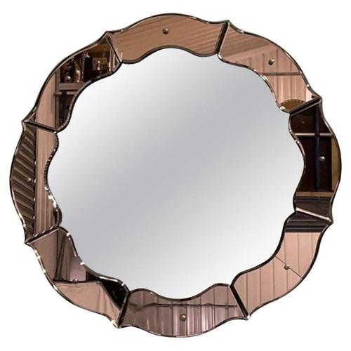 French Art Deco Convex Peach Coloured Wall Mirror, 1920s For Sale - Image 11 of 11