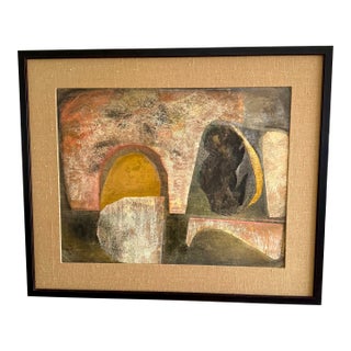 1980s Original Mixed Media Painting by Judith Turner Kunda, Framed For Sale