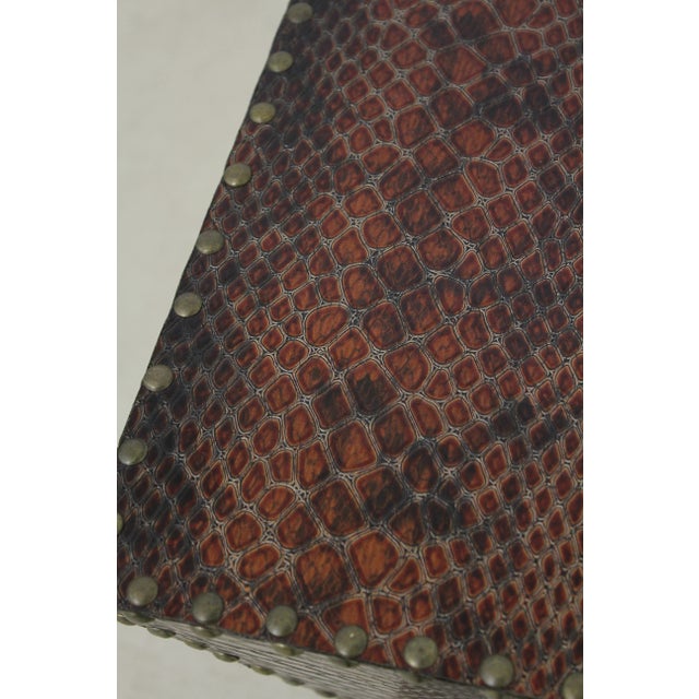 Modern Pair Modern Design Snake Skin Leather Tables For Sale - Image 3 of 6