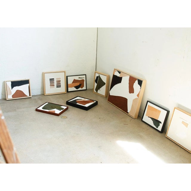 Mid-Century Modern "Incoming Storm" Abstract Leather Artwork For Sale - Image 3 of 3