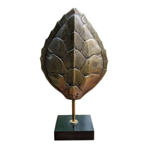 Late 20th Century Shell Still Life Bronze Sculpture on Platform Base