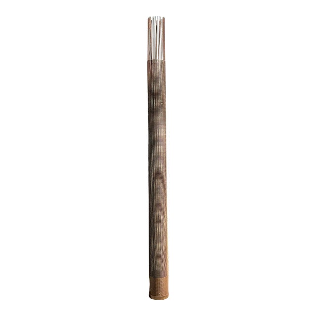 Vintage Monumental Woven Metal Floor Lamp For Sale