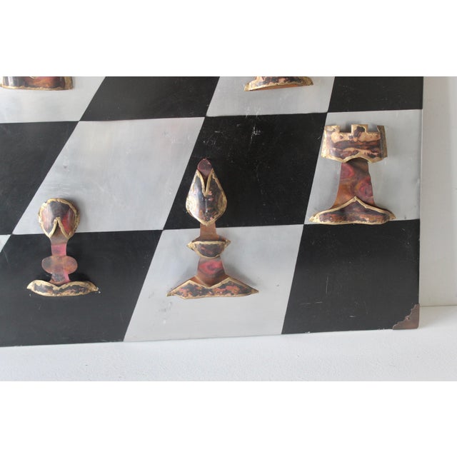 Silver Alex Kovacs Large Metal Chess Board Wall Sculpture Signed Mid 20th Century Modern For Sale - Image 8 of 18