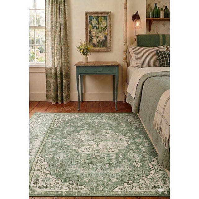 1930s Vintage Farmhouse Eucalyptus Green Side Table For Sale - Image 11 of 11