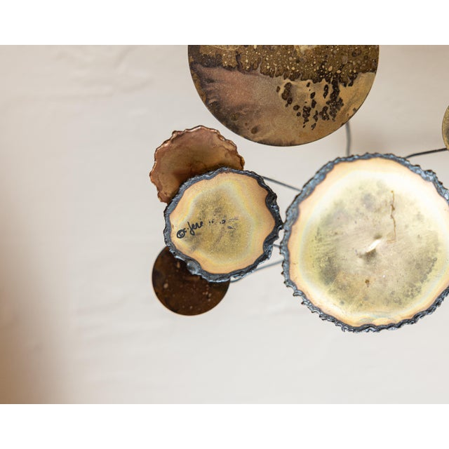 Brass Vintage C. Jeré Raindrops Brass and Copper Wall Sculpture For Sale - Image 8 of 9