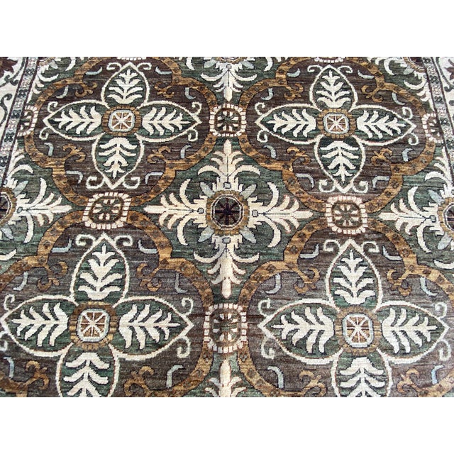 Handmade Lattice-Pattern Oriental Rug With Persian Floral Motifs – 6.5×9.9ft For Sale - Image 12 of 12