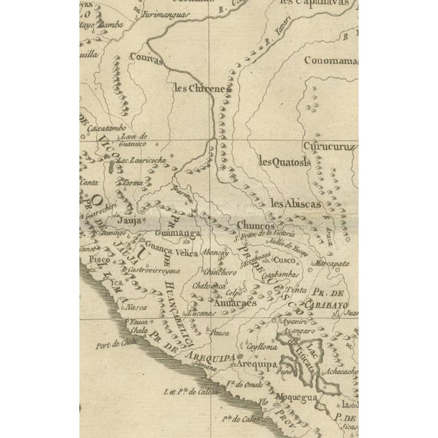 Paper Peru and Upper Amazon Enlightenment Map by Rigobert Bonne, 1780s For Sale - Image 7 of 12