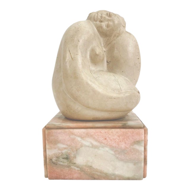 1930s Vintage Marble & Stone Sculpture of Female Figure For Sale