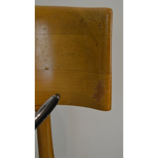 T. H. Robsjohn Gibbings Saridis of Athens Walnut & Leather Klismos Chair For Sale - Image 10 of 13