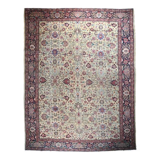 1910s High Quality Antique Bold All Over Design Floor Rug - 9' 2'' X 12' 4'' For Sale