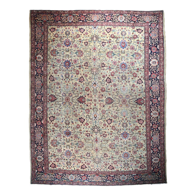 1910s High Quality Antique Bold All Over Design Floor Rug - 9' 2'' X 12' 4'' For Sale