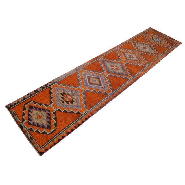 1980s Colorful Runner Kurdish Herki Hand-Knotted Hallway Kitchen Rug For Sale - Image 6 of 10