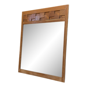 Vintage 1970s Lane Staccato Brutalist Large Mirror