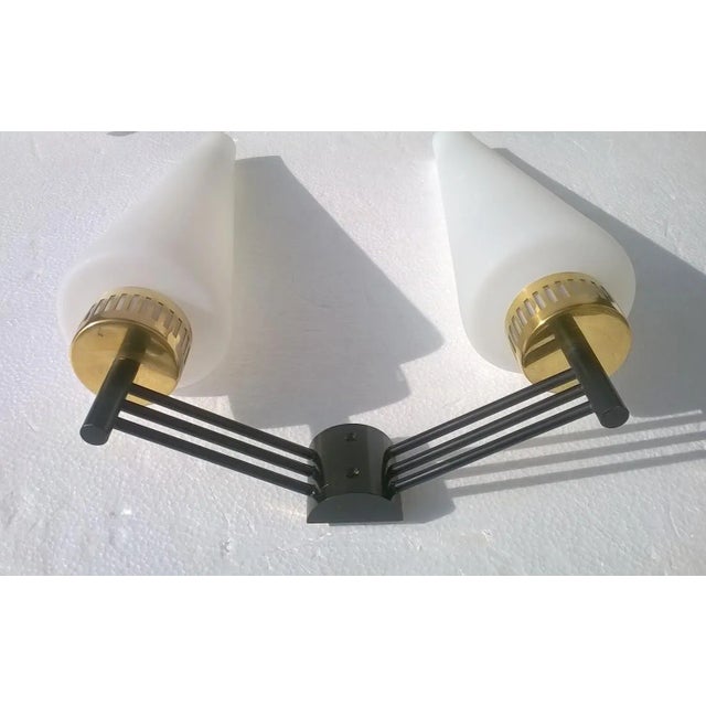 Large Opaline Glass Sconces from Stilnovo, 1950s, Set of 3 For Sale - Image 13 of 17