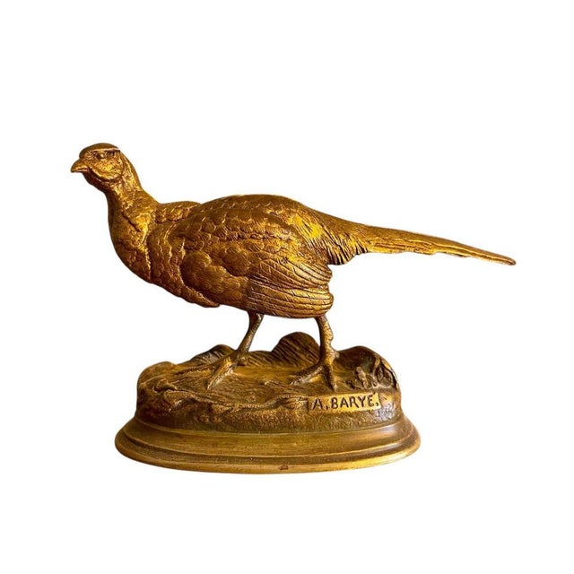 Brown Bronze Pheasant by Louis Alfred Barye For Sale - Image 8 of 8