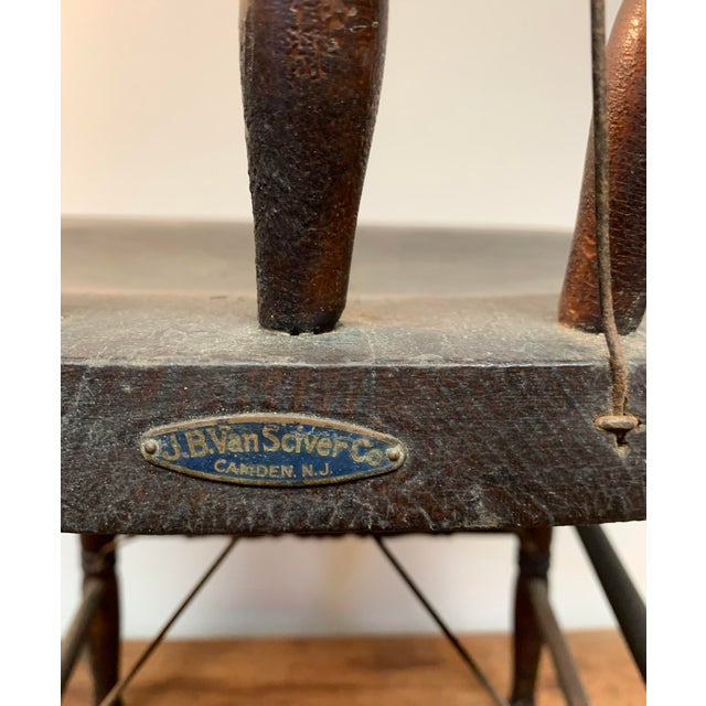 Farmhouse Farmhouse Antique American Windsor Chair by Van Sciver For Sale - Image 3 of 8