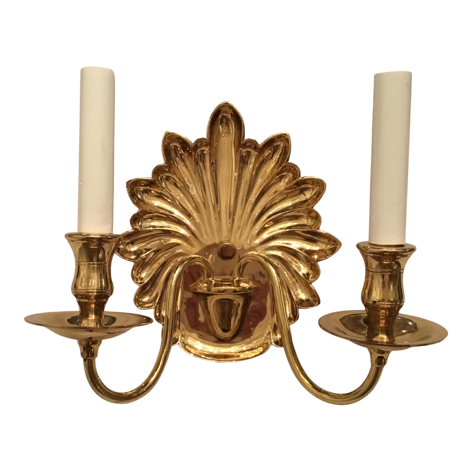 Weiss and Biheller Brass Clam Shell Wall Sconce Chairish
