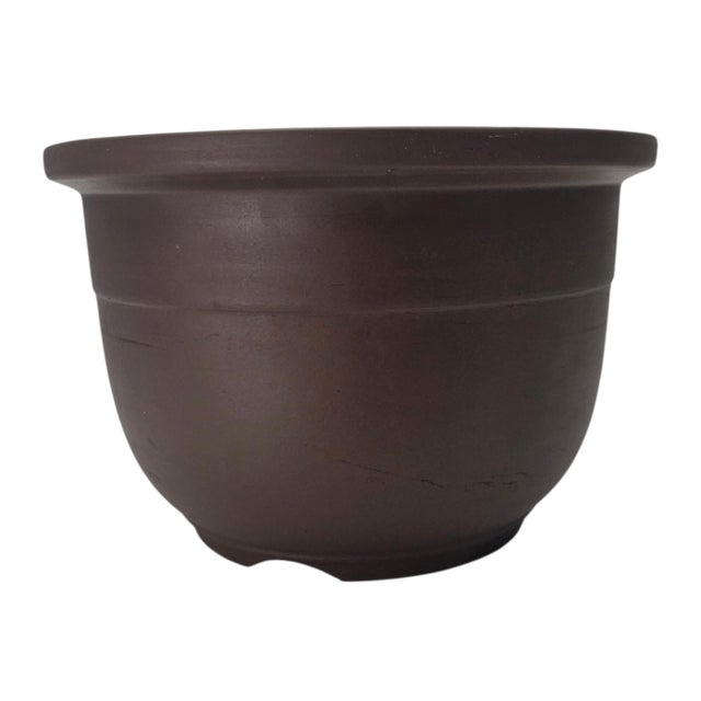 Chinese Tokoname Yixing Clay Bonsai Pot Round Basin Planter 9" For Sale - Image 9 of 9
