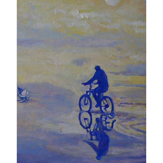 Oil Painting on the Road by Bike Anatoly Varvarov For Sale - Image 4 of 7